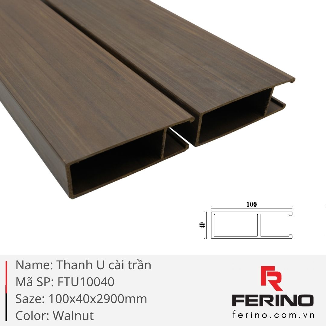 Thanh U cài trần Walnut