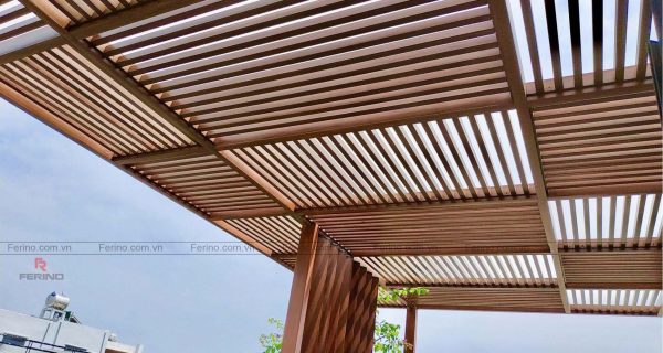 giàn hoa gỗ nhựa ngoài trời pergola
