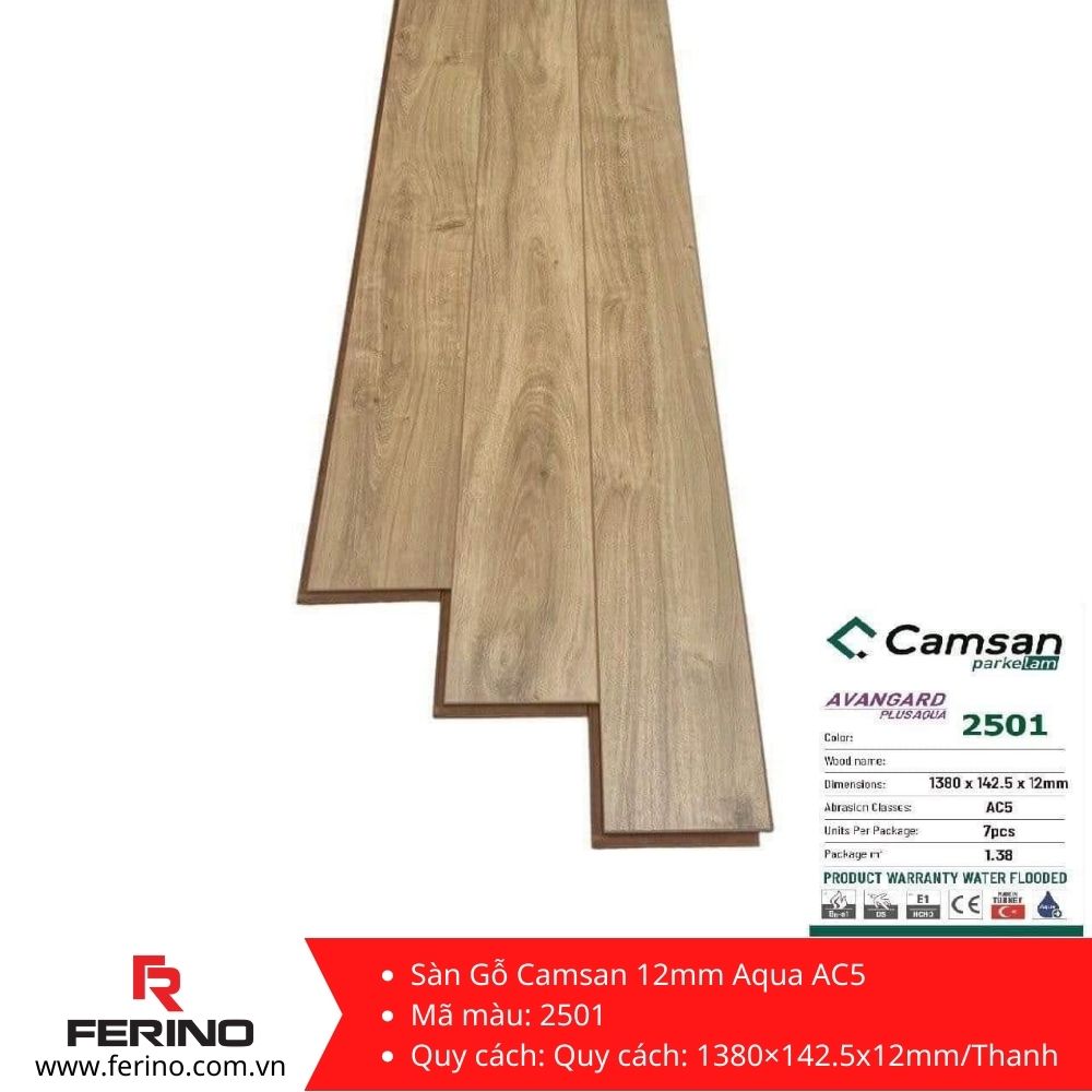Sàn Gỗ Camsan 12mm Aqua AC5 2501