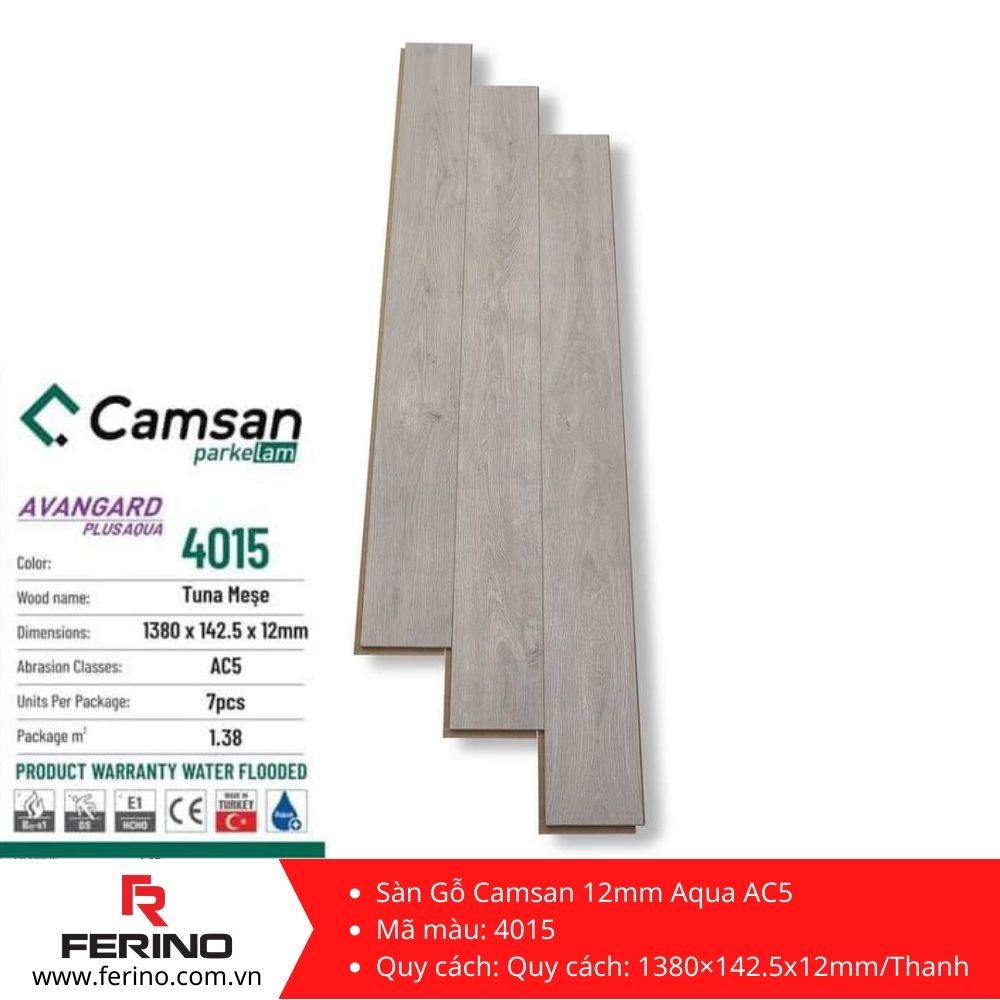 Sàn Gỗ Camsan 12mm Aqua AC5 4015