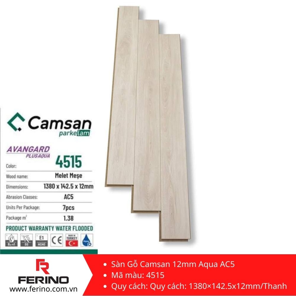Sàn Gỗ Camsan 12mm Aqua AC5 4515