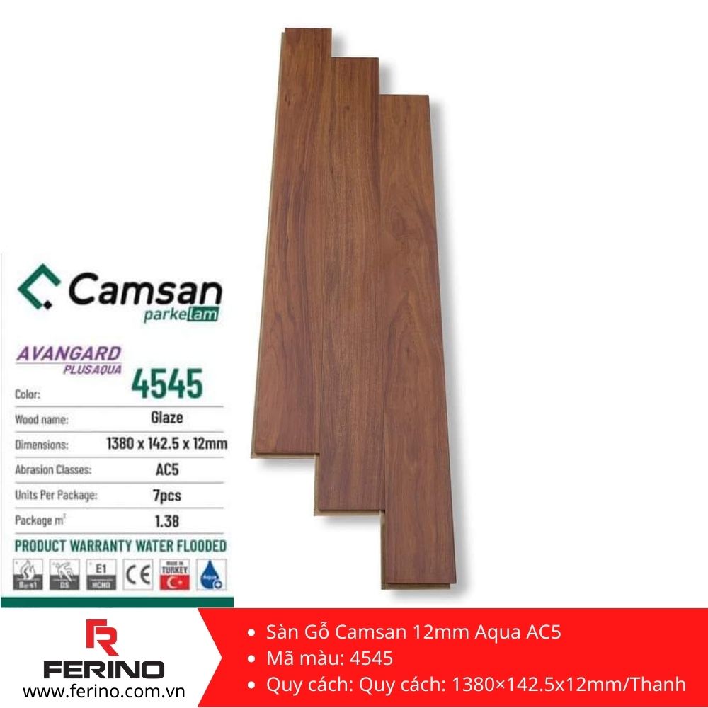 Sàn Gỗ Camsan 12mm Aqua AC5 4545 (2)
