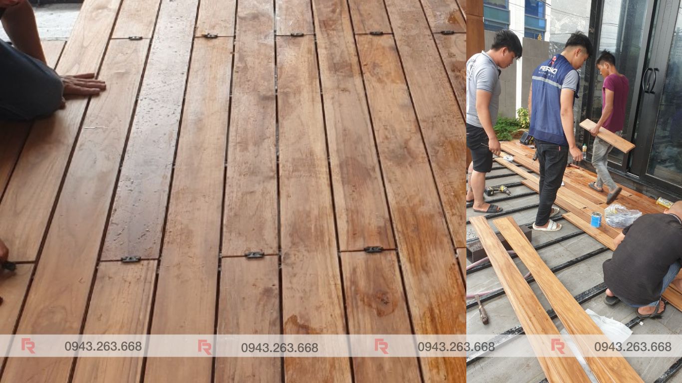 Thi công sàn gỗ tự nhiên ngoài trời tại TP.HCM