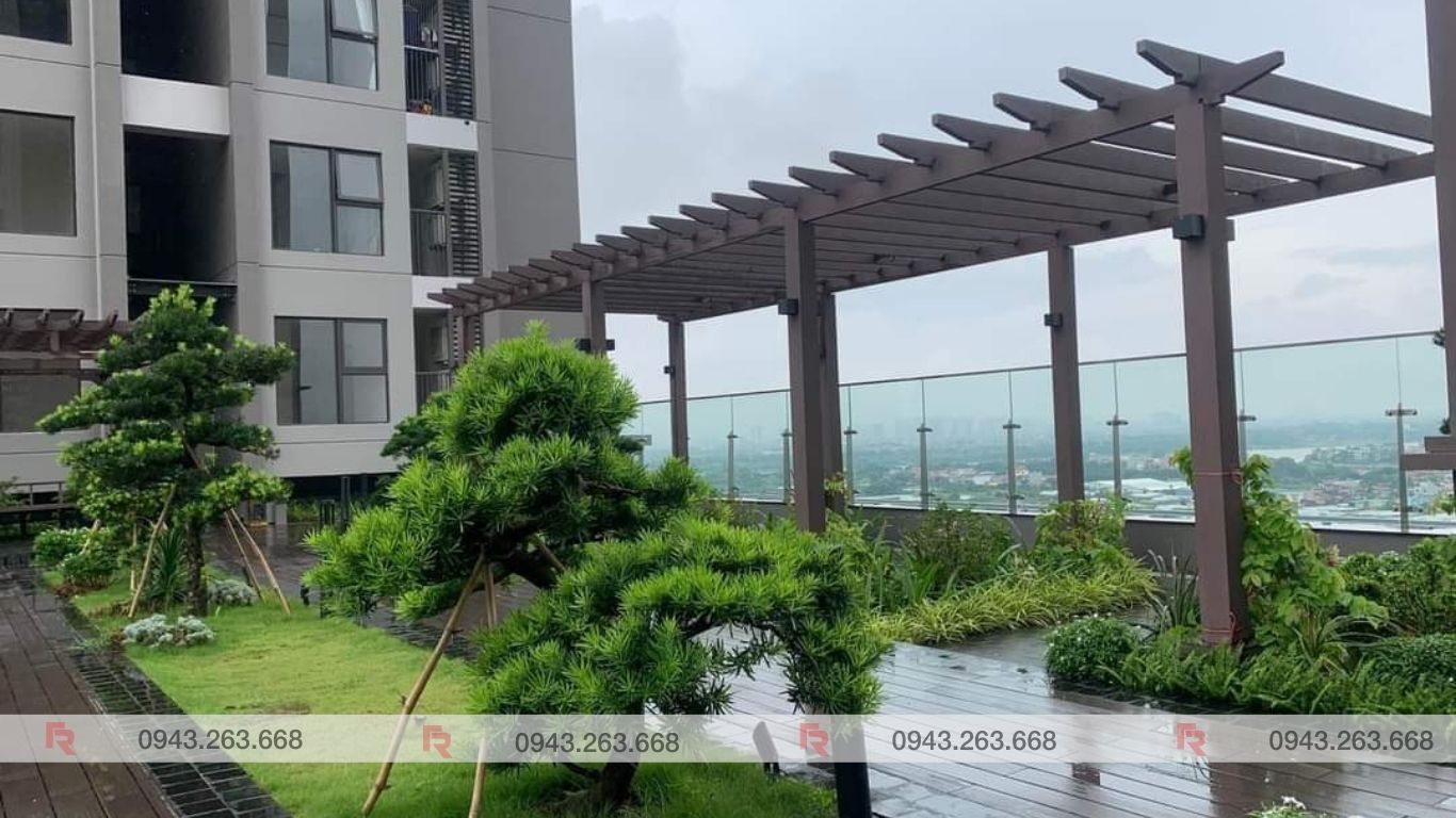 Chi tiết giàn pergola sân thượng hiện đại