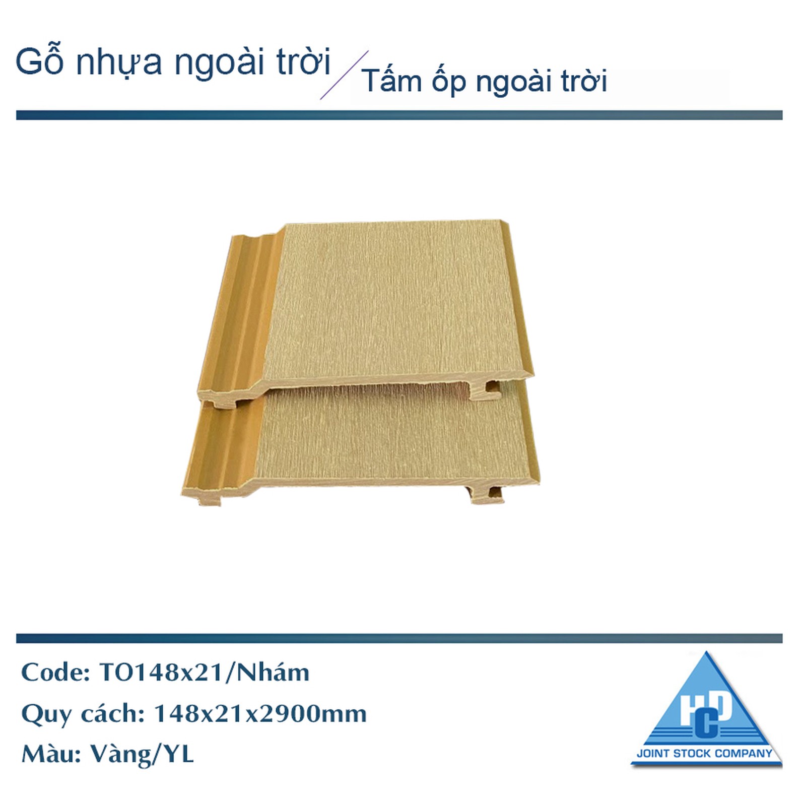 Hai màu tấm ốp gỗ nhựa ngoài trời HDC148-21