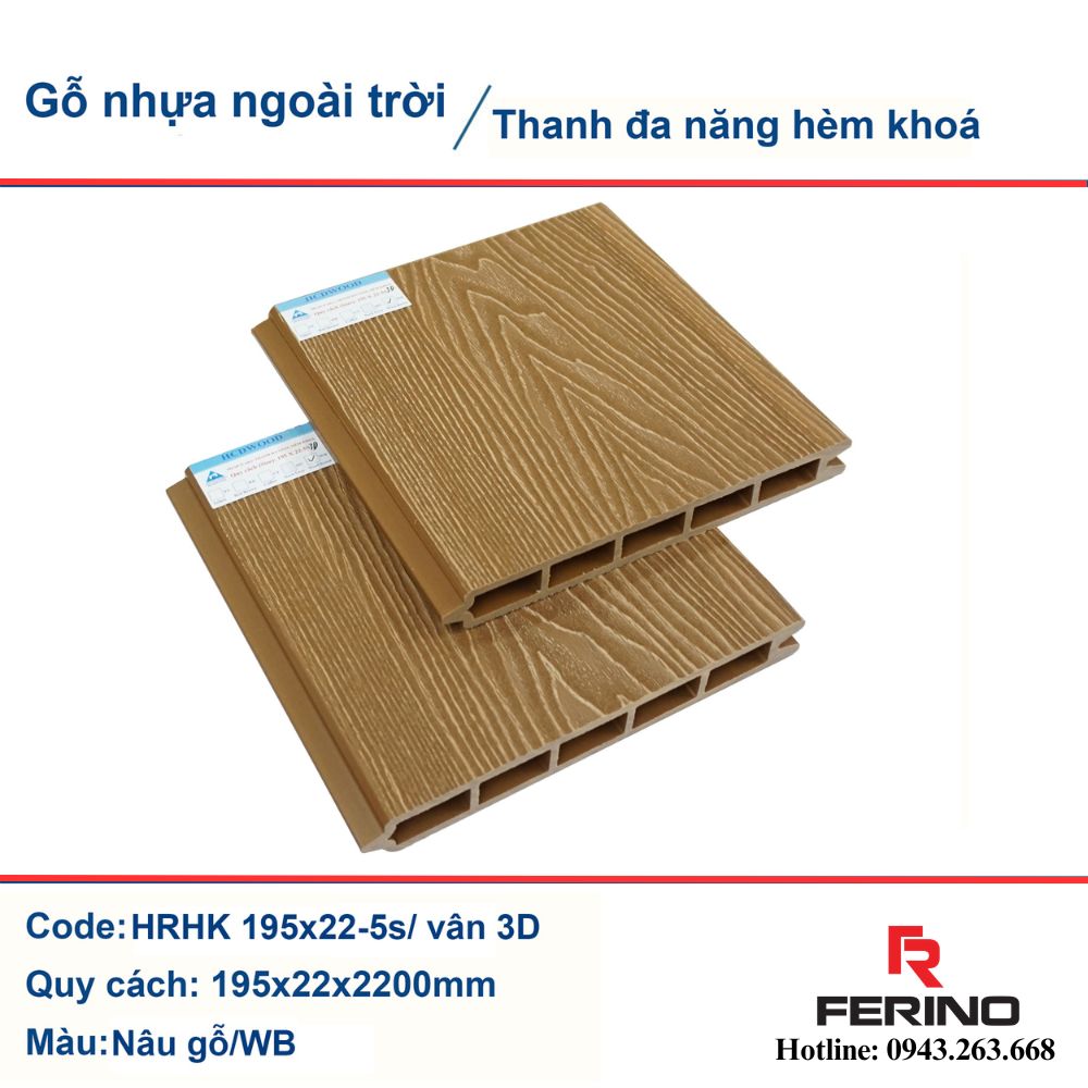 Thanh hàng rào gỗ nhựa vân 3D