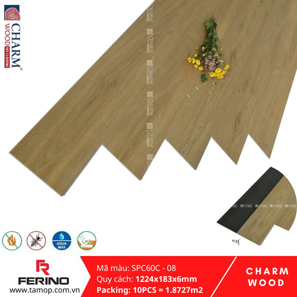 Mẫu SPC hèm khóa hỗ trợ kiểm tra độ dày và lớp đế