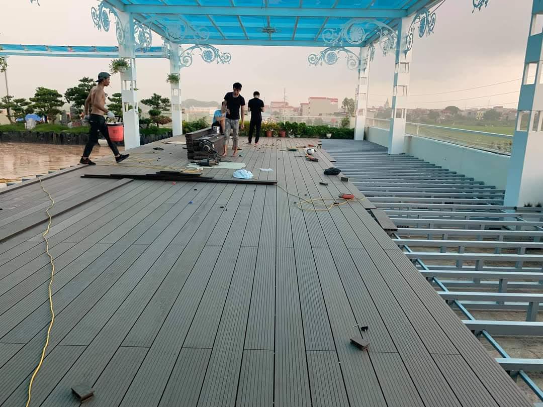 Hệ khung sàn WPC bố trí trên nền cứng
