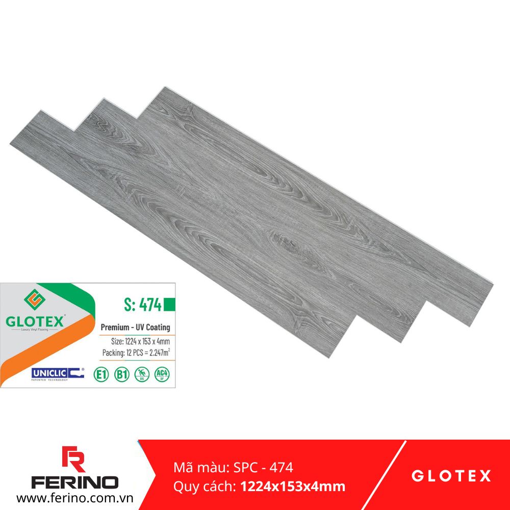 Sàn nhựa hèm khóa SPC 4mm S 474